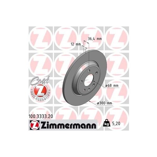 Zimmermann Rear Brake Rotor, 100333320 100333320 - main